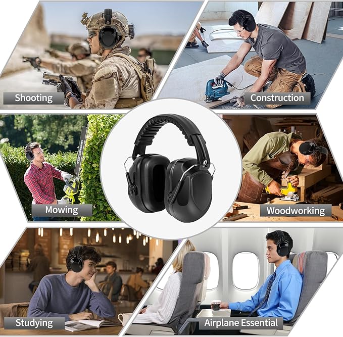 Noise Reduction Ear Muffs for Adult, 34dB Noise Cancelling Headphone for Shooting