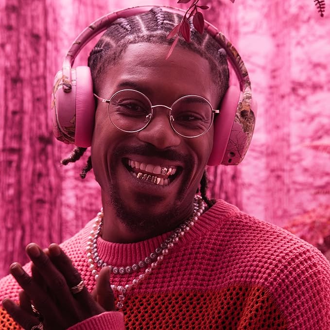 Skullcandy Crusher ANC 2 Wireless Over-Ear Bluetooth Headphones with Multi-Sensory Bass, Active Noise Cancelling, Up to 60 Hours Battery, Microphone for iPhone Android - Realtree Edge Colors Pink