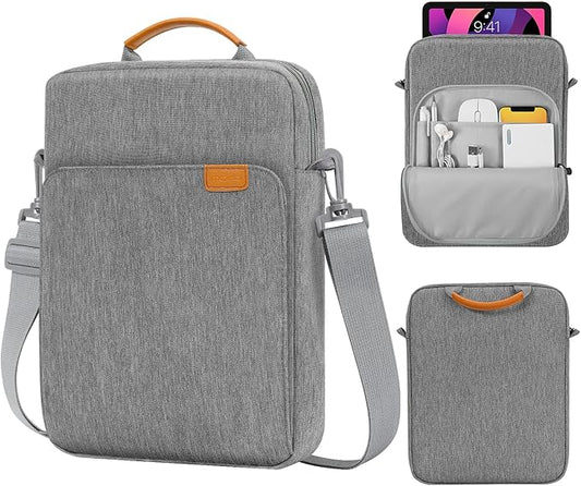 MoKo 9-11 Inch Tablet Sleeve Bag Handle Carrying Case with Shoulder Strap Fits 11inch iPad Air M3, iPad A16 2025, Pro 11 inch, iPad 10/9/8/7th Gen, Tab S8/S9 11", Dark Gray
