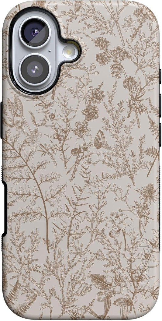 Casely iPhone 17 Case | Beige Garden | Neutral Floral | Compatible with MagSafe | Bold Protective Design