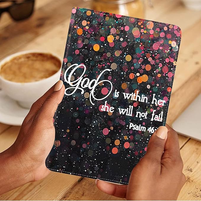 Case for Samsung Galaxy Tab S10 Lite / S10 FE / S9 FE 10.9-Inch / S9 11-Inch, Slim Lightweight PU Leather Stand Cover with Auto Wake/Sleep, Bible Verse Psalm 46:5