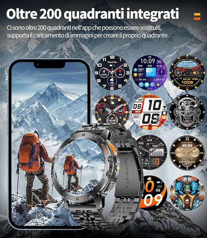 Smart Watches for Men(3 Straps),1,43'' AMOLED Military Smart Watch for Men with LED Flashlight/530mAh Large Battery/5ATM Waterproof,Fitness Tracker Smartwatch with Answer/Make Call