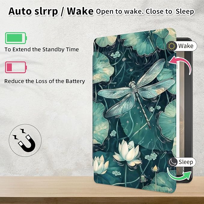 Case for Samsung Galaxy Tab A9+/A9 Plus 11 Inch 2023 Tablet Case, 360 Degree Rotating Folio Stand Smart Cover for Galaxy Tab A9+ Tablet SM-X210/X216/X218, Auto Sleep/Wake, Dragonfly 2