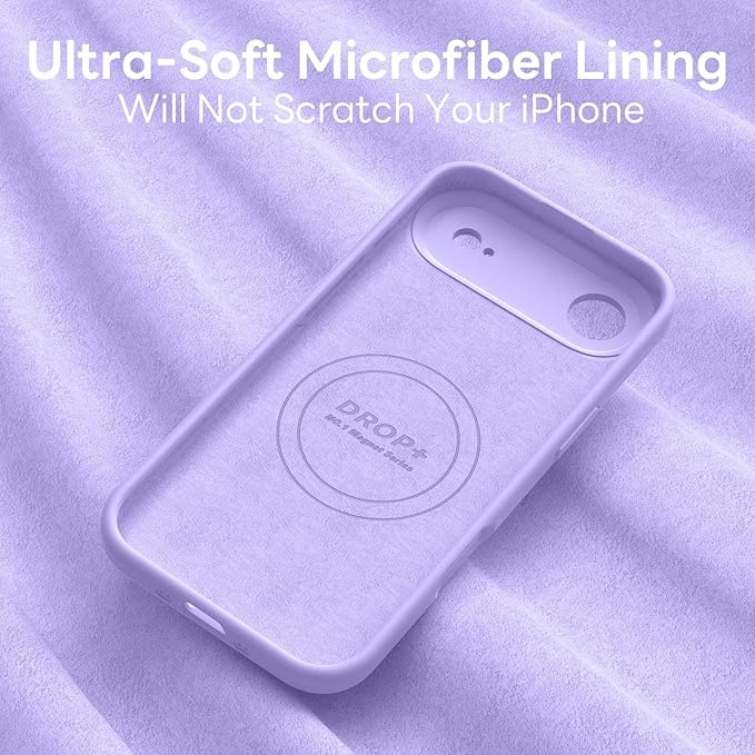 Vooii Magnetic Compatible with iPhone Air Case (Compatible with Magsafe) (Upgraded Camera Protection) Liquid Silicone Shockproof Full Body Protective Phone Cover for Women Men, Light Purple, 6.5"