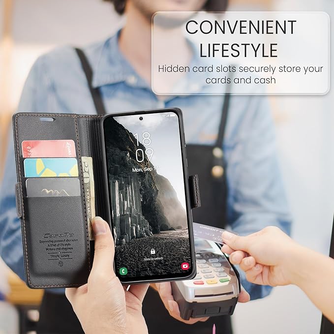 for Samsung Galaxy A36 5G Case, Premium PU Leather Wallet Case Flip Cover with [RFID Blocking][Card Holder][Stand Function] Shockproof Protective for Samsung Galaxy A36, Black