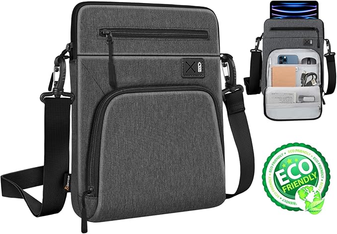 12.9 Inch Tablet Sleeve, Compatible with iPad Pro 12.9 (6th–3rd Gen, M4/M2/M1) with Magic Keyboard, Smart Keyboard Folio, Slim Folio Pro Case & More – Slim, Shockproof, Water-Resistant Case, Dark Grey