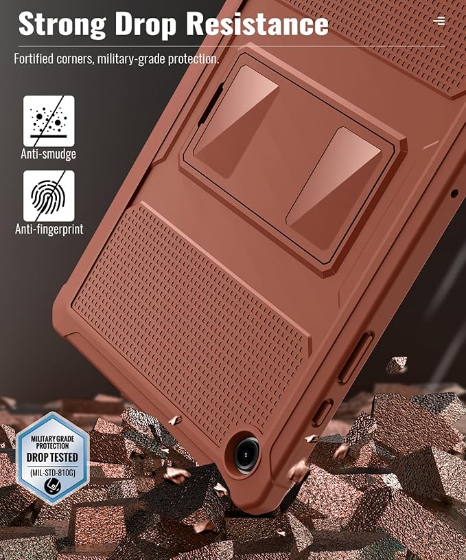 MoKo Case Fit Galaxy Tab A9 Plus 11-Inch 2023 (SM-X210/X216/X218), Shockproof Full Body Rugged Stand Back Cover Built-in Screen Protector Fit Galaxy Tab A9+ 11" 2023, Dark Coffee