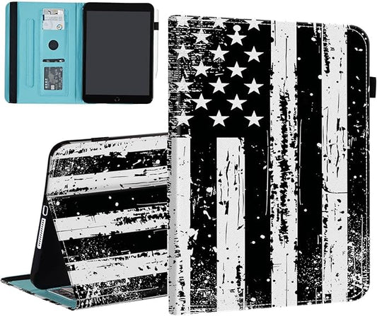 Case for Samsung Galaxy Tab S9 FE 5G 10.9 Inch/Galaxy Tab S9 11 Inch 2023,Card Slot PU Leather TPU Case Pen Holder Auto Wake Sleep,Vintage American Flag