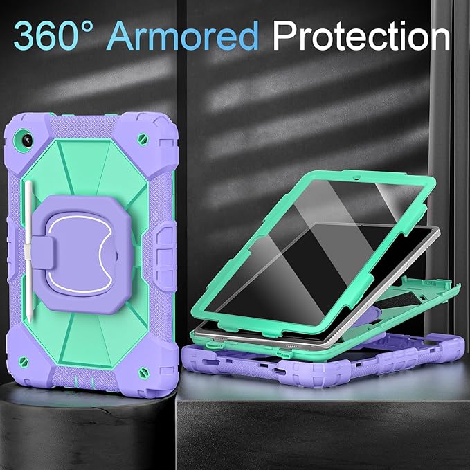 Case for Galaxy Tab A9+/A9 Plus 11 Inch (SM-X210/X216/X218) with Screen Protector 360 Rotating Stand Military Grade Shockproof Kids Cover for Samsung A9 Plus Tablet Cases
