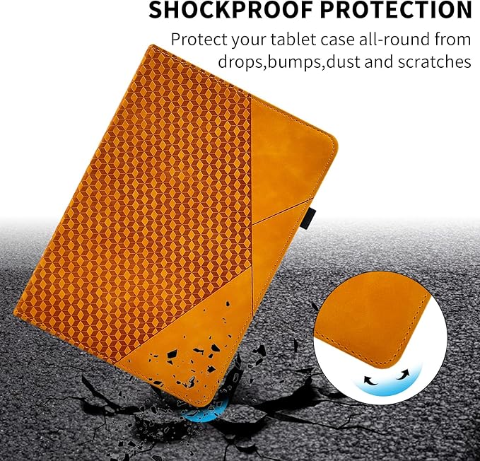 Rotating Case for Samsung Tab S10 Lite /S10 Fe/S9 Fe 10.9 Inch /S9 Tab 360° Rotating Cover Multi-Angle Viewing Stand Auto Wake/Sleep PU Leather Business Folio Protective Cases, Orange