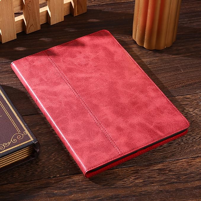 for Samsung Galaxy Tab S8/S7 Plus/S7 FE+ 12.4 inch Case with S Pen Holder 2020/2021/2022 Model(SM-X800/X806/T730/T736/T970/T975) Genuine Leather Cover Protective Shell,Auto Wake/Sleep.Red