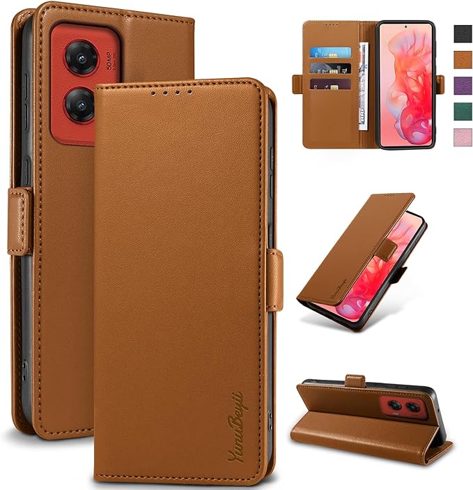 Wallet Flip Case for Moto G Stylus 5G (2024) - [RFID Blocking] Luxury PU Leather Card Holder Magnetic Phone Cover with Kickstand,Shockproof Protective Case,Brown