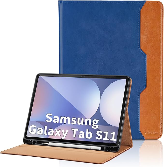 Case for Samsung Galaxy Tab S11 11 Inch 2025(SM-X730/SM-X736B) - PU Leather Folio Case with S Pen Holder and Pocket, Auto Wake/Sleep Smart Tablet Cover, Blue