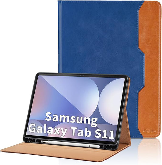 Case for Samsung Galaxy Tab S11 11 Inch 2025(SM-X730/SM-X736B) - PU Leather Folio Case with S Pen Holder and Pocket, Auto Wake/Sleep Smart Tablet Cover, Blue