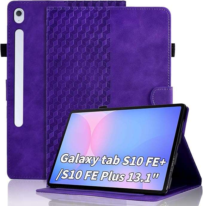 Case for Samsung Galaxy Tab S10 Fe Plus 2025 13.1" Multi-Angle Viewing Protective,Magnetic PU Leather Folio Adjustable Stand Shell Foldable Card Holder,Galaxy Tab S10 Fe+, Purple