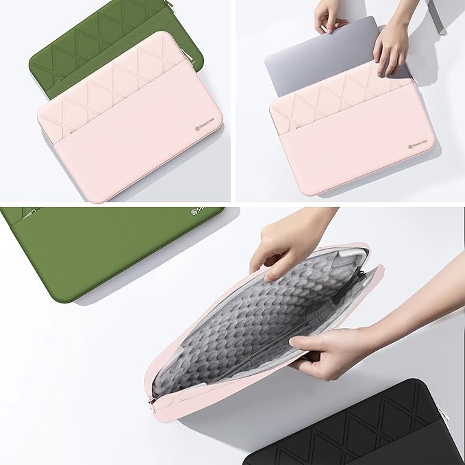 Smatree Laptop Sleeve for 13.5 inch Microsoft Surface Laptop 6/5/4/3, 13 inch Microsoft Surface Computer Case with Accessory Pocket, YKK Zipper, Patented Super Corner Design, Pink (E413P)