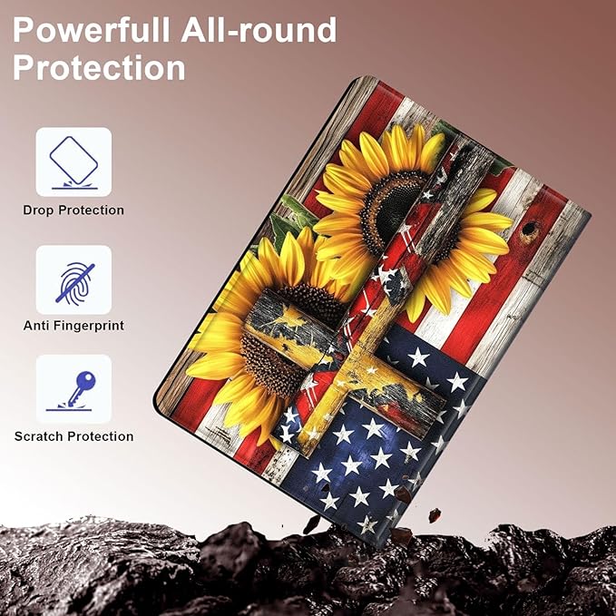 Case for Samsung Galaxy Tab A9+/A9 Plus 11” 2023 Model (SM-X210/X216/X218), Slim PU Leather Stand Cover with Auto Wake/Sleep, Multi-Angle Viewing & Shockproof, Cross American