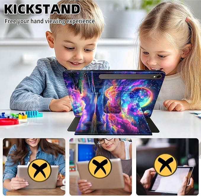 Case for Samsung Galaxy Tab S10 FE / S9 FE 5G 10.9 inch & Tab S9 11 inch, PU Leather 360° Rotating Stand Cover, Auto Sleep/Wake, Folio Smart Protective Cover, Fantasy Mountains