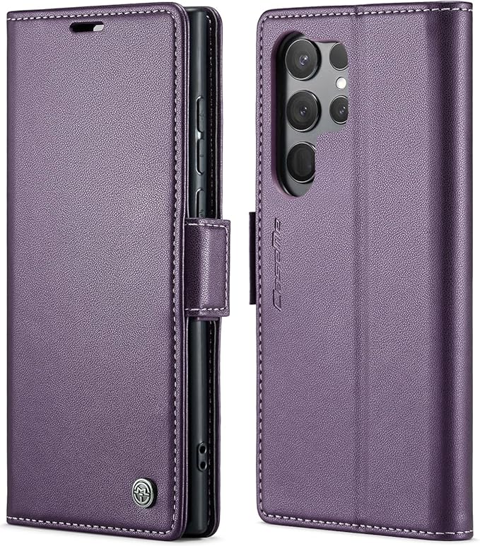 SINIANL for Samsung Galaxy S25 Ultra Wallet Case with RFID Blocking, S25 Ultra Case Wallet for Men Women with Card Holder Magnetic Clasp Kickstand Leather Book Folio Case for Galaxy S25 Ultra Purple