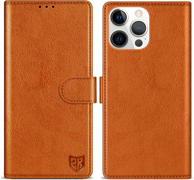 ZZXX for iPhone 15 Plus Wallet Case with [RFID Blocking] Card Slot Kickstand Magnetic Closure Leather Flip Fold Protective Phone Case for iPhone 15 Plus Case Wallet(Brown-6.7 inch)