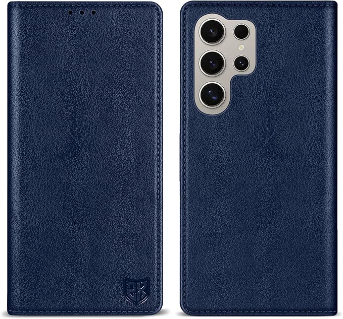 ZZXX for Samsung Galaxy S25 Ultra Wallet Case with [RFID Blocking] Card Slot Stand Strong Magnetic Leather Flip Fold Protective Phone Case for Samsung Galaxy S25 Ultra Case Wallet(Blue-6.8 inch)