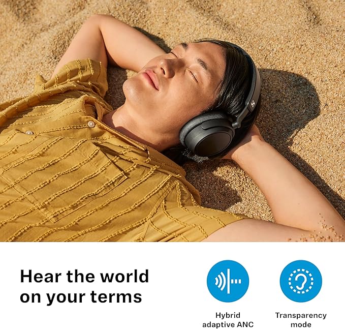 Sennheiser ACCENTUM Plus - Wireless Bluetooth Headphones, Quick-Charge Feature, 50-Hr Battery Playtime, Adaptive Hybrid ANC, Black