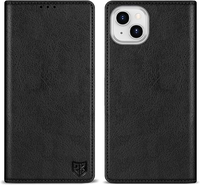 ZZXX for iPhone 15 Plus Wallet Case with [RFID Blocking] Card Slot Stand Strong Magnetic Leather Flip Fold Protective Phone Case for iPhone 15 Plus Case Wallet(Black-6.7 inch)