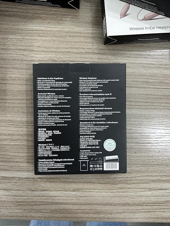 SoundMAGIC S20BT Neckband Bluetooth Headphones Wireless Earphones HiFi Stereo in Ear Headset with Microphone Lightweight Sports Earbuds Long Playtime Stable Connection Black