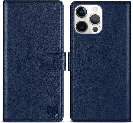 ZZXX for iPhone 15 Plus Wallet Case with [RFID Blocking] Card Slot Kickstand Magnetic Closure Leather Flip Fold Protective Phone Case for iPhone 15 Plus Case Wallet(Blue-6.7 inch)