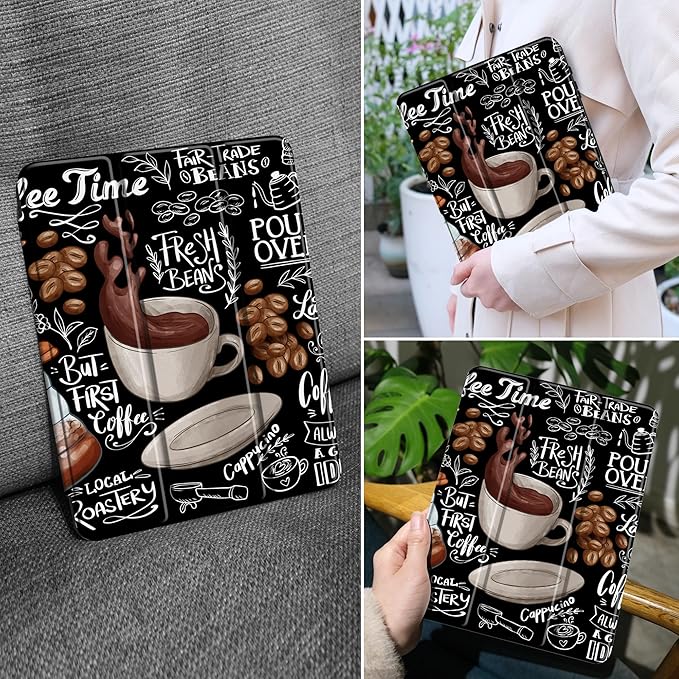 MEEgoodo Case for Samsung Galaxy Tab A9 Plus 11 inch Cover 2024 2023 with S Pen Holder, A9+ Smart Tablet Cases with Leather Trifold Stand+Soft TPU Back Shell+Smart Auto Wake/Sleep, Coffee