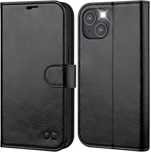OCASE Compatible with iPhone 14 Wallet Case, PU Leather Flip Folio Case with Card Holders RFID Blocking Kickstand [Shockproof TPU Inner Shell] Phone Cover 6.1 Inch 2022 (Black)