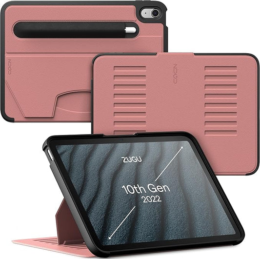 ZUGU CASE for iPad 10.9 Inch Case iPad 11th/10th Generation (A16 2025/2022), Magnetic Stand & Sleep/Wake Cover for 11th/10th Gen iPad, Model #s A3354, A3355, A3356, A2696, A2757, A2777, Desert Rose