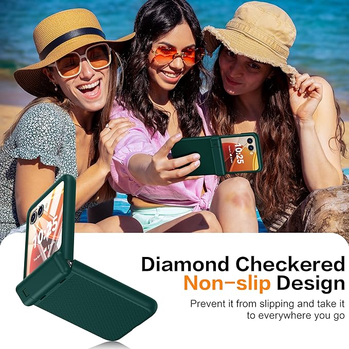 Oterkin Magnetic for Samsung Galaxy Z Flip 7 Case with [Built-in Screen Protector & Hinge Protection][Foldable Invisiable Stand] Military Grade Shockproof Full Body Protection Case for Galaxy Z Flip 7