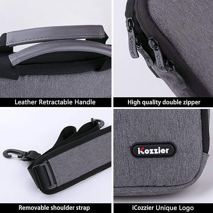 iCozzier Laptop Shoulder Bag, 13-13.3 Inch Laptop Tablet Sleeve Case Horizontal and Vertical Style with Handle & Removable Shoulder Strap for 13.3" Macbook/Notebook/11 iPad Pro 2020
