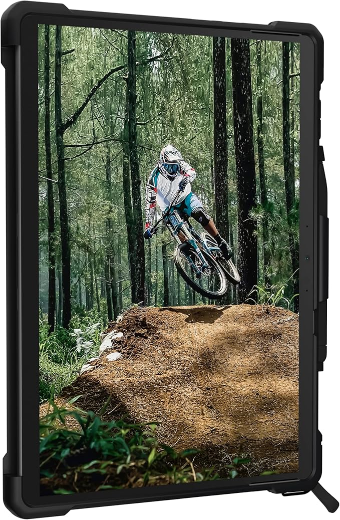 URBAN ARMOR GEAR UAG Designed for Microsoft Surface Pro 11/10/9 Case with Built-in Kickstand Hand & Shoulder Strap Pen Holder Compatible with Type Cover Keyboard Rugged Protective Cover, Plasma Ice