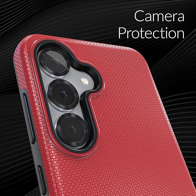 Crave Dual Guard Compatible with Samsung Galaxy S25 Case, Shockproof Protection Dual Layer Case for Samsung Galaxy S25 - Red