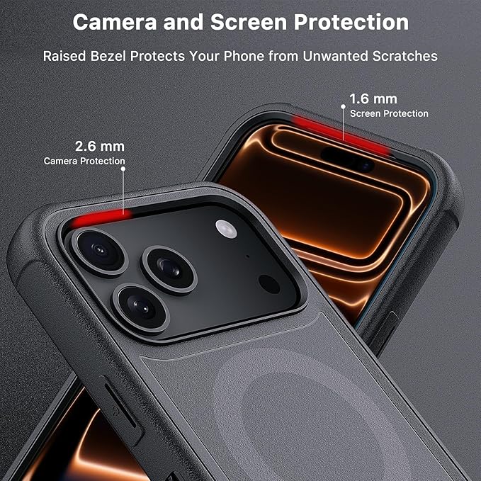 M MYBAT PRO For iPhone 17 Pro Max Case with Belt Clip Holster, Maverick Series 17 Pro Max Case[Compatible with Magsafe]w/Screen Protector,Anti-Drop,with 360°Rotating Kickstand,Heavy Duty Protection
