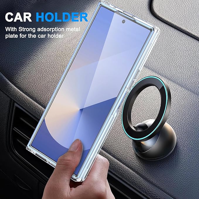 Oterkin Magnetic for Samsung Galaxy Z Fold 7 Case, [Compatible with MagSafe] Transparent Non-Slip Shockproof Bumper Protective Phone Case for Z Fold 7, Clear