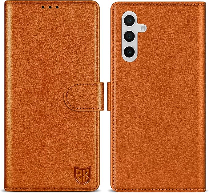 ZZXX for Samsung Galaxy S25 Wallet Case with [RFID Blocking] Card Slot Kickstand Magnetic Closure Leather Flip Fold Protective Phone Case for Samsung Galaxy S25 5G Case Wallet(Brown-6.2 inch)