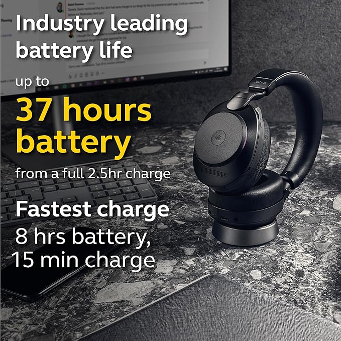 Jabra EVOLVE2 85, LINK380A UC Stereo Stand Black