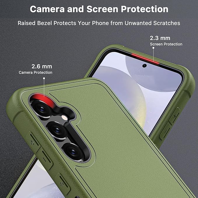 M MYBAT PRO Maverick Series for Samsung Galaxy S24 Plus Case with Belt Clip Holster, 6.7 inch, Heavy Duty Military Grade Drop Protective Case with 360° Rotating Stand (No Screen Protector) Army Green