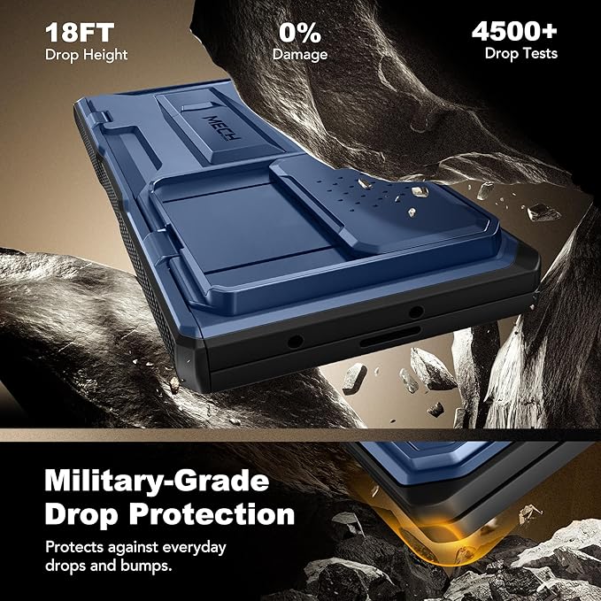 TONGATE for Z Fold 7 Case with Privacy Screen Protector, [Built-in Slide Camera Cover & Stand] [Anti Spy] Military Grade Drop Phone Case for Samsung Galaxy Z Fold 7 with Belt Clip, Blue Privacy