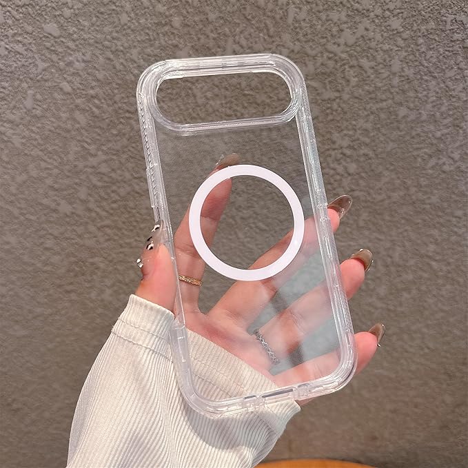 Designed for iPhone 17 Air Case,[Compatible with Magsafe] [Non-Yellowing] [Without Screen Protector] Shockproof/Dust/Drop Proof 3-Layer Full Body Protection Rugged Heavy Duty Cover, Clear Glitter