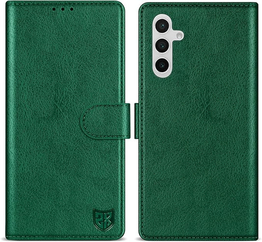 ZZXX for Samsung Galaxy S25 Wallet Case with [RFID Blocking] Card Slot Kickstand Magnetic Closure Leather Flip Fold Protective Phone Case for Samsung Galaxy S25 5G Case Wallet(Green-6.2 inch)