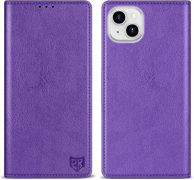 ZZXX for iPhone 15 Plus Wallet Case with [RFID Blocking] Card Slot Stand Strong Magnetic Leather Flip Fold Protective Phone Case for iPhone 15 Plus Case Wallet(Purple-6.7 inch)