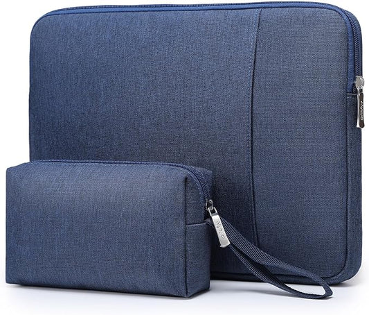 HYZUO 14-15 Inch Laptop Sleeve Bag Set for MacBook Air 15 M4/M3/M2, MacBook Pro 15, XPS 14/15 Plus, 15" Surface Laptop, Notebook Case for 14" HP Lenovo ThinkPad Asus Acer Huawei, Navy Blue