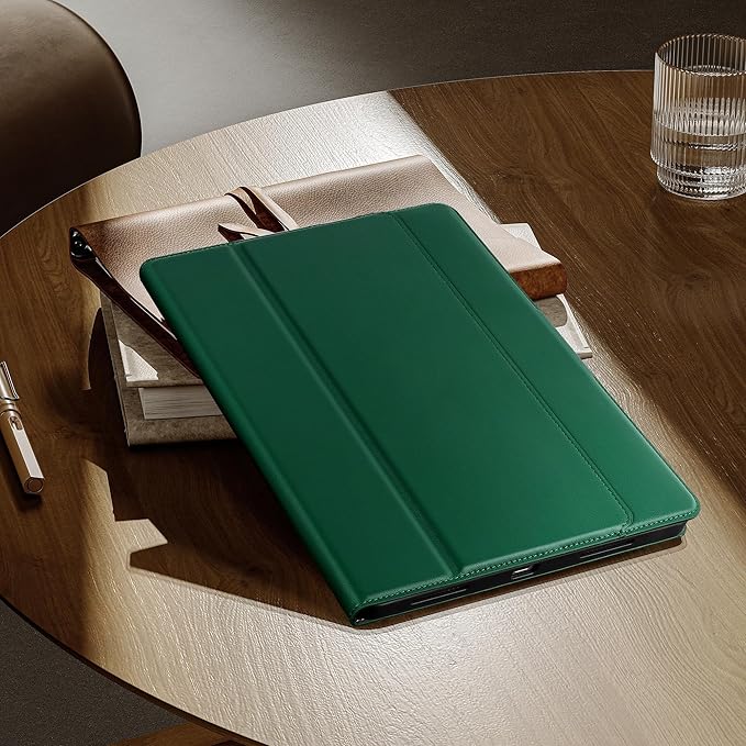 auaua Case for iPad Pro 11 Inch (M4) 2024 5th Gen (Model: A2836/A2837/A3006), with Pencil Holder and Pocket, Multiple Angles Viewing, Magnetic Closure, Auto Sleep/Wake (Green)