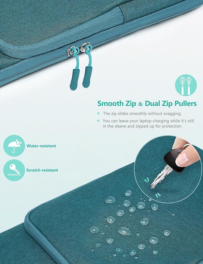 HYZUO 17-17.3 Inch Laptop Bag Case Sleeve for 17" 17.3" HP/Dell/Lenovo/ASUS/LG/MSI Gaming Laptop/Razer Blade 17/18, Notebook Carrying Briefcase for Men Women, Dark Green