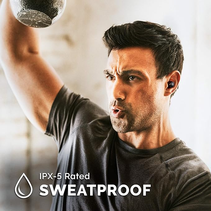 Back Bay Audio Duet 50 Pro – Sweatproof Wireless Bluetooth Earbuds, 130 Hour Long Battery Life for iPhone, Android, Mini Charging Case, TWS Headphones with Microphone, Gift for Runners