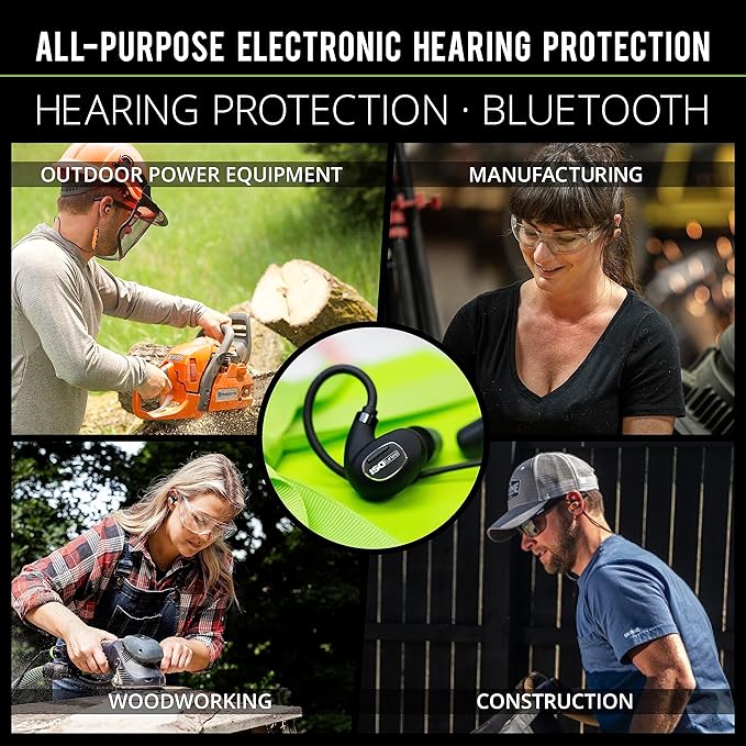 ISOtunes PRO 2.0 Bluetooth Earplug Headphones, 27 dB Noise Reduction Rating, 16+ Hour Battery, IP67 Durability, Noise Cancelling Mic, OSHA Compliant Professional Hearing Protector (Matte Black)